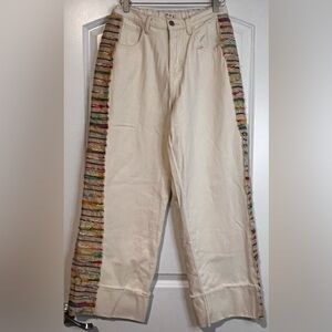 NWOT POL High Rise Baggy Jeans, Cream, M